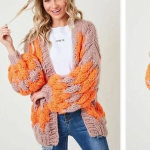 Saints & Hearts Chunky Cardigan Sweater O/S